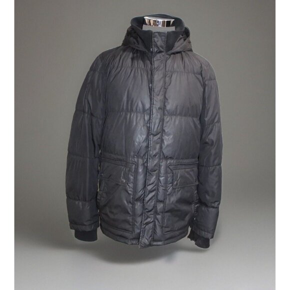 Prada Sport SGV829 black men's goose down parka 2006 mock neck hood size XL / 54